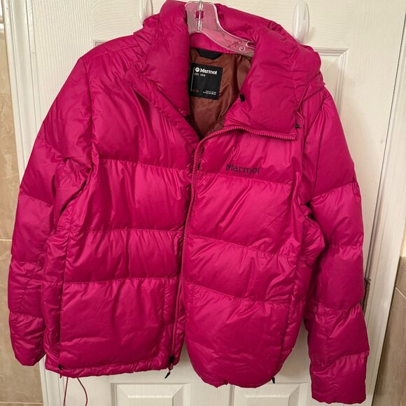 Marmot Women's 700 Down Hoody Jacket, Bright Hot Pink XL Puffer Winter - Picture 1 of 10